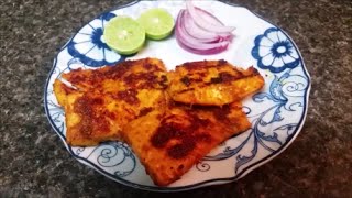 Indian recipe  How to make Salmon fish fry  How to make Salmon fish shallow fry  in Telugu [upl. by Daryn]