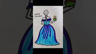 Happy Diwali drawing  Barbie doll drawing shortsfeed [upl. by Gimble]