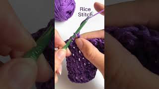 LEFT HANDED Crochet Stitch Tutorial Rice Stitch crochet shortscrochet crochettutorial [upl. by Greff]