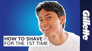 How to Shave Your Face for the First Time  Gillette [upl. by Puett]