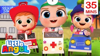 Baby John And The Rescue Squad  More Little Angel Kids Songs amp Nursery Rhymes [upl. by Geis]