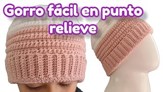 Teje facil Gorro a crochet  como tejer gorro a crochet paso a paso patron facil a ganchillo [upl. by Teague]