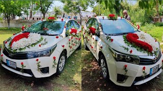 Wedding car decorate with flowers … Car decor [upl. by Lenoyl]