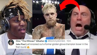 BOXERS REACT TO JAKE PAUL FIRST ROUND UPPERCUT KO VS ANDRE AUGUST  JAKE PAUL VS AUGUST REACTIONS [upl. by Helbona]