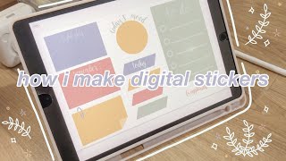 How I Make Digital Planner Stickers  Free Goodnotes Stickers [upl. by Dulcea330]