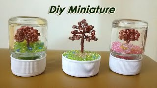 Diy Miniature Copper Wire Tree In A Paint bottle  Empty Paint Bottle Craft  Best Out Of Waste [upl. by Markos]