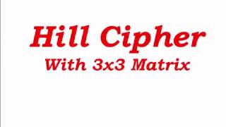 Hill Cipher  With 3x3 Matrix Multiplicative Inverse Example in Mod 26 [upl. by Ahcsatan]