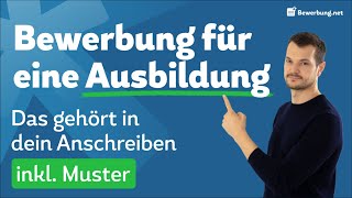 Bewerbung schreiben für eine Ausbildung  So geht es richtig Vorlagen  Muster [upl. by Cigam]