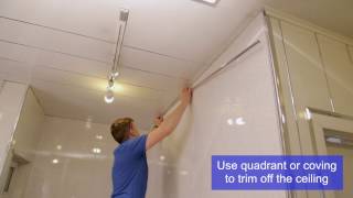 PVC Decorative Wall Ceiling and Flooring Panel Installation Video  Omega Changing Rooms Ltd [upl. by Nahama729]