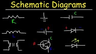 Schematic Diagrams amp Symbols Electrical Circuits  Resistors Capacitors Inductors Diodes amp LEDs [upl. by Dulla]