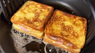 This is my favorite recipe Easy breakfast Egg amp Toast Delicious Ham Cheese French Toast Sandwich [upl. by Teilo366]