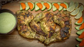 Grilled Green Chicken Recipe  Chicken Charcoal  PepperCrush [upl. by Guevara363]