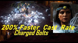 200 FCR Charged Bolts Sorceress Build D2R Patch 25 [upl. by Camella]