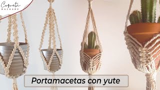 CREA portamacetas con YUTE Coqueta Macramé [upl. by Enovad]