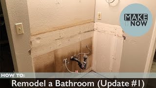 How To Remodel A Bathroom Update 1 [upl. by Phylys539]