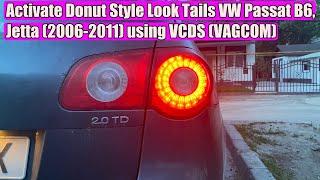 How to activate Donut Style Look Tails on VW Passat B6 Jetta Golf 5 20042011 using VCDS VAGCOM [upl. by Tsuda]