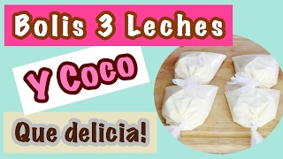 COMO HACER BOLIS DE 3 LECHES Y COCO PARA NEGOCIO O SUS PEQUES [upl. by Ecirehs658]