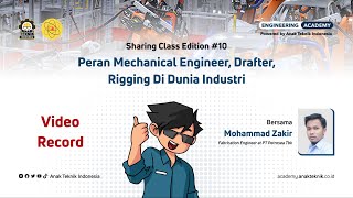 Sharing Class Edition 10  Peran Mechanical Engineer Drafter dan Rigging di Dunia Industri [upl. by Nerra]