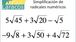 Simplificación de radicales numéricos simplificación de números en el radicando [upl. by Grishilde]