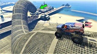 GTA 5 🐸 Parkour Marshall Into Amusement Park [upl. by Cornelle848]