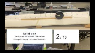 Solid Disk Rolling Down Incline RIT University Physics [upl. by Kalvn]