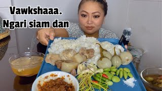 Ngari Nghaum siam dan vawksa chhum zawngtah mu zo purun mukbang asmreating food cooking [upl. by Savannah]