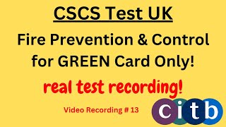 CSCS Card UK  CSCS Test 2024  CSCS Test for Green Card  cscscard  13 fireprevention control [upl. by Parette]