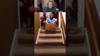 The pet dog looked worried before the fall  Ruff amp Ready Moving movers diy funny reaction dog [upl. by Ocinom]