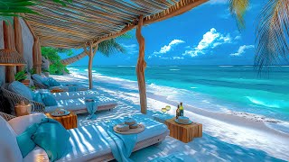 Tropical Bossa Nova Jazz  Music At An Outdoor Beach Bar Ambience And Smooth Sound Of Ocean Waves [upl. by Anirbac]