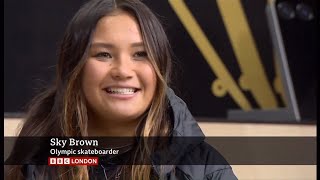 Sky Brown opens a skateboard park in Shoreditch in London 4 UK 30Nov2023 [upl. by Oriaj]