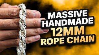 Massive 12mm Rope Chain in Sterling Silver [upl. by Lowis]