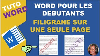 Insérer un filigrane sur une seule page dun document Word [upl. by Sewole]