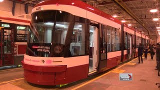 TTC unveils new streetcars [upl. by Ahsael69]