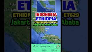 Indonesia to Ethiopia Flight Route Jakarta to Addis Ababa 19102024 aviation travel foryou [upl. by Ardnala]