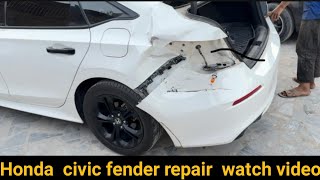 Honda civic fender repair watch video [upl. by Ennaitsirk136]