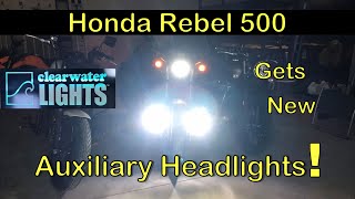 Honda Rebel 500 Gets New Auxiliary Headlights Clearwater Lights [upl. by Atthia]