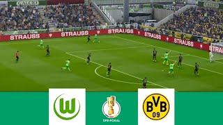 Wolfsburg vs Dortmund 10  DFB Pokal 2024  Match Highlights  Video Game Simulation [upl. by Fayola159]