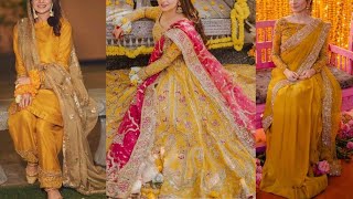 Haldi Outfit Ideas for Bride 202425Latest Bridal MayonHaldi DressesYellow Mayon Dress [upl. by Johns]