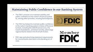 Banker Webinar FDIC Official Signage and Advertising Requirements [upl. by Lienet186]