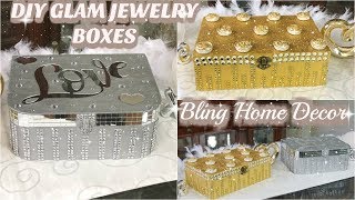 DIY ROOM ORGANIZER  GLAM JEWELRY BOX  DIY BLING ACCESSORIES BOXES [upl. by Tound922]