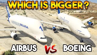 AIRBUS BELUGA VS BOEING DREAMLIFTER IN GTA 5 WHICH IS BIGGER [upl. by Aiker928]