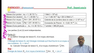 Radioactivité correction exercice [upl. by Schriever]