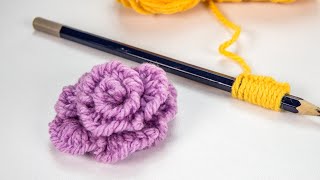 Making Woolen Flower Easy Handmade Roses with Wool Yarn [upl. by Elimaj893]