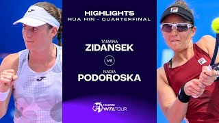 Tamara Zidansek vs Nadia Podoroska  2024 Hua Hin Quarterfinal  WTA Match Highlights [upl. by Yebba]