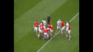 Cork v Kildare fight  Noel OLeary throws a punch at Mikey Conway [upl. by Gnohc96]