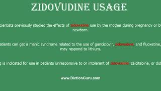 zidovudine How to pronounce zidovudine with Phonetic and Examples [upl. by Hynes967]