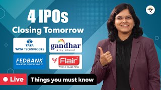 4 IPOs Closing Tomorrow  Things You Must Know  CA Rachana Ranade [upl. by Haiasi]