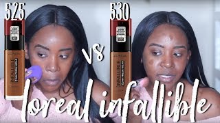 NEW LOREAL INFALLIBLE 24 HR FRESH WEAR FOUNDATION shades 525 vs 530 [upl. by Leanna533]