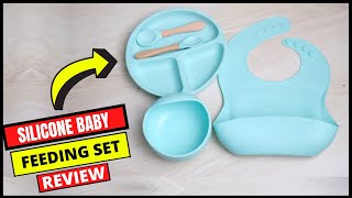 Best Silicone Baby Feeding Set with Bowl Spoon Bibs amp Eating Plate Review Toddler Feeding Set [upl. by Vez66]