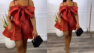 HOW TO MAKE A STYLISH FLARED PLAYSUIT WITH A BOW [upl. by Pitts758]